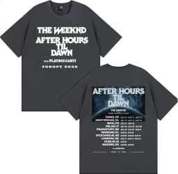 The Weeknd After Hours Til Dawn Europe 2026 Stadium Tour T-shirts Men Women Fashion Hip Hop Oversized Cotton T Shirts Streetwear