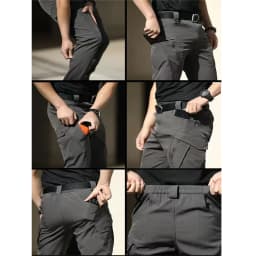 Black Cargo Plus Size Men's Elastic Tactical Pants Camping Hiking Fishing Trekking Climbing Outdoor Trousers Quick Dry Sports