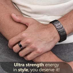 Men's copper magnetic bracelet set with three rows of magnetic chains and disassembly tools. Durable gift with size adjustment t