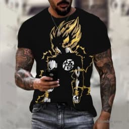 Summer Men's All Match Gym Goku Tops Dragon Ball T-shirt Kakarot Vegeta Super Saiyan Tshirt