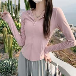 Casual Anti UV Summer Sunscreen Hoodie Long Sleeve Shirt Quick Dry Jacket Women Solid Color Thin Sun Protection Coats Running