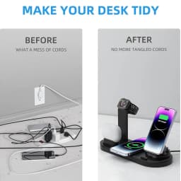 30W 7 in 1 Wireless Charger Stand Pad For iPhone 17- 11 XR Apple Watch Airpods Pro iWatch 8 7 6 Fast Charging Dock Station