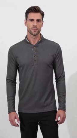 Men's Plus Size Waffle Knit Henley Shirt Long Sleeve Button Down Casual Breathable Polyester Tops for Spring Autumn Streetwear