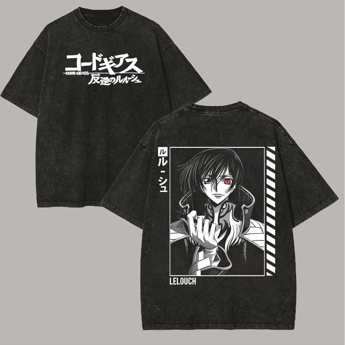 2026 Code Geass Anime Printed T-shirt Men's and Women's Washed T-shirt High Quality Vintage Cotton T-shirt Harajuku Y2K Tops