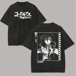 2026 Code Geass Anime Printed T-shirt Men's and Women's Washed T-shirt High Quality Vintage Cotton T-shirt Harajuku Y2K Tops