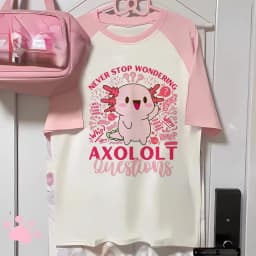 Cute Children Axolotl T-shirts Graphic Print T-Shirt Boy/Girl Summer Short Sleeved Kids Comfortable Tshirt Top Tee Kids