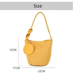 Fashion Solid Color Suede Bucket Bags Large Capacity Buckle Underarm Bag Shoulder Bag Women