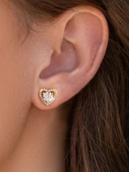Real 0.5CT D Color Moissanite Diamond Heart Halo Stud Earrings for Women 925 Sterling Silver Luxury Fine Jewelry