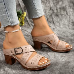 2026 Summer New Sandals for Women Fashionable Comfortable Slip on Outdoor Casual High Heel Slippers Sandalias De Mujer Big Size