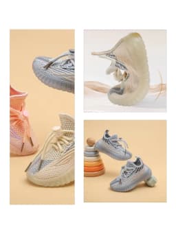 Kids Spring and Autumn Sneakers Soft Breathable Running Knitting Infant Teenage Mesh Sports Boy Girl Lightweight Coconut Shoes