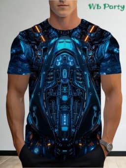 Men's 3D Printed Street Knight Gold Ninja Armor T-Shirt Casual Harajuku O-Neck Party Role Playing Short Sleeve Funny Tee Tops