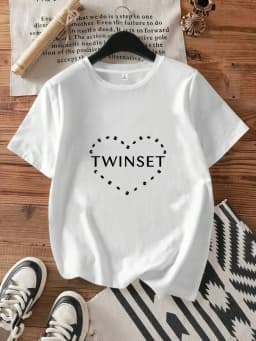 S-5XL Letter pattern Crew Neck Women's T-Shirt Short Sleeve Fashion Printed Half Sleeve Top Stretch T-Shirt