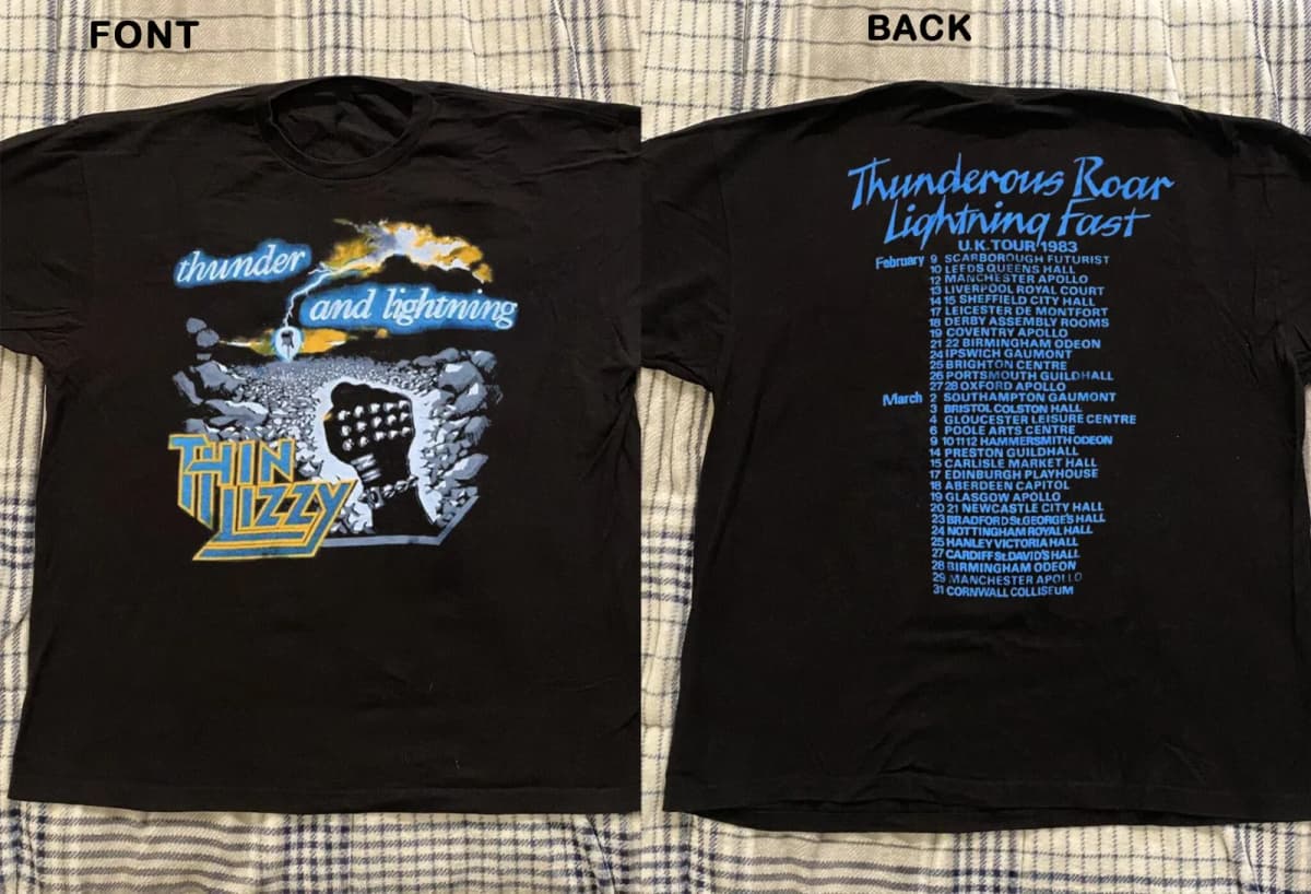 THIN LIZZY UK Tour Rock Band Short Sleeve Adult T-Shirt S To 2345XL BO207