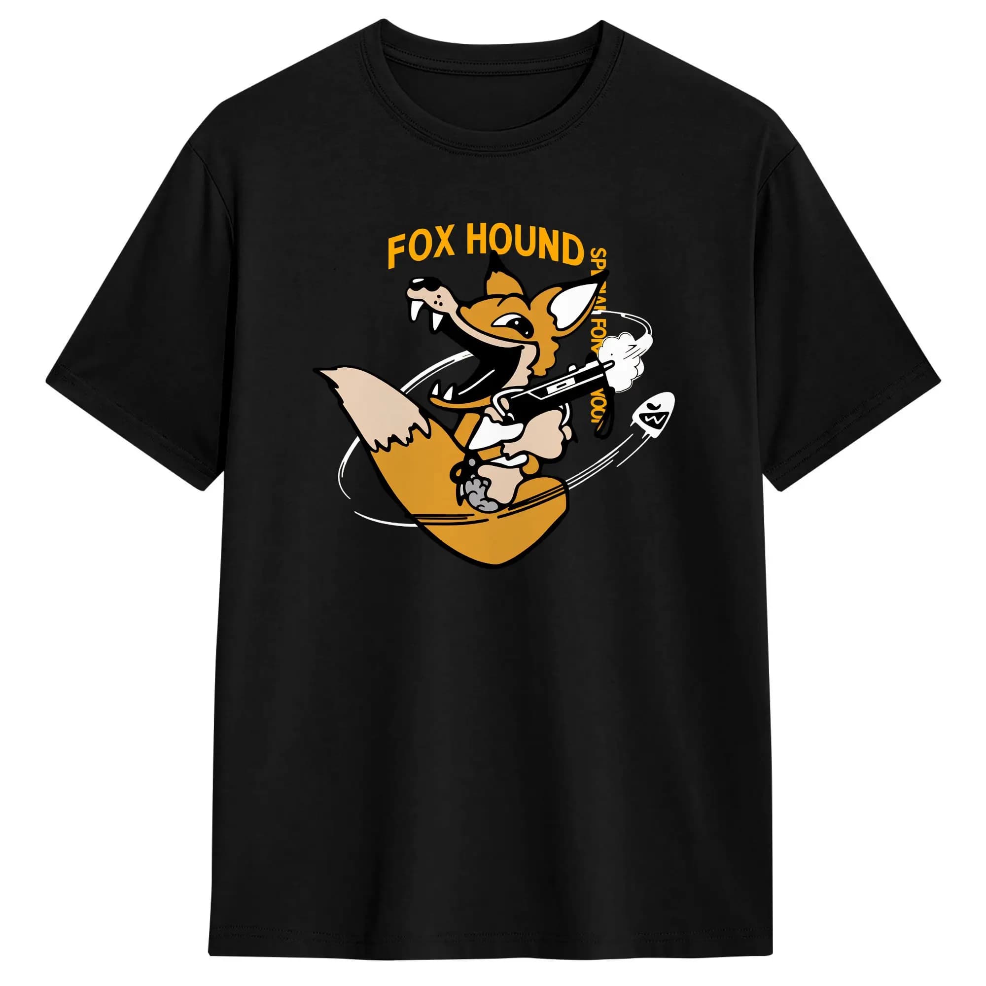 Men Metal Gear Solid Fox Hound Foxhound T Shirt Cotton Tops Casual Short Sleeve Crewneck Tee Shirt Graphic