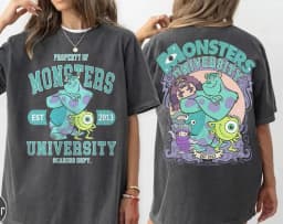 Camiseta Vintage De Dos Caras De Monsters Inc, Colores Cómodos, Camiseta De Mike Sulley Boo De La Universidad De Monsters De Dis