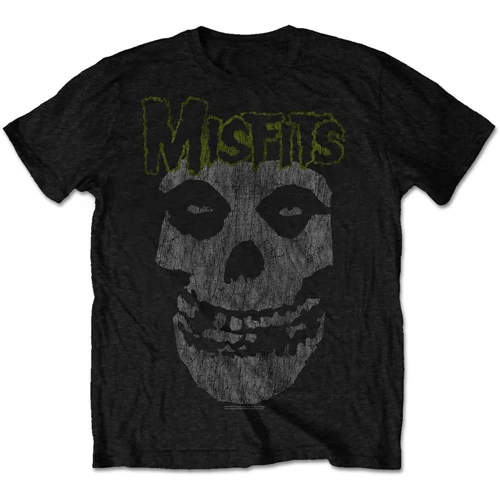 Misfits Horror Punk Classic Skull Theme Soft Cotton T-Shirt Breathable 100% Cotton Casual Streetwear Top
