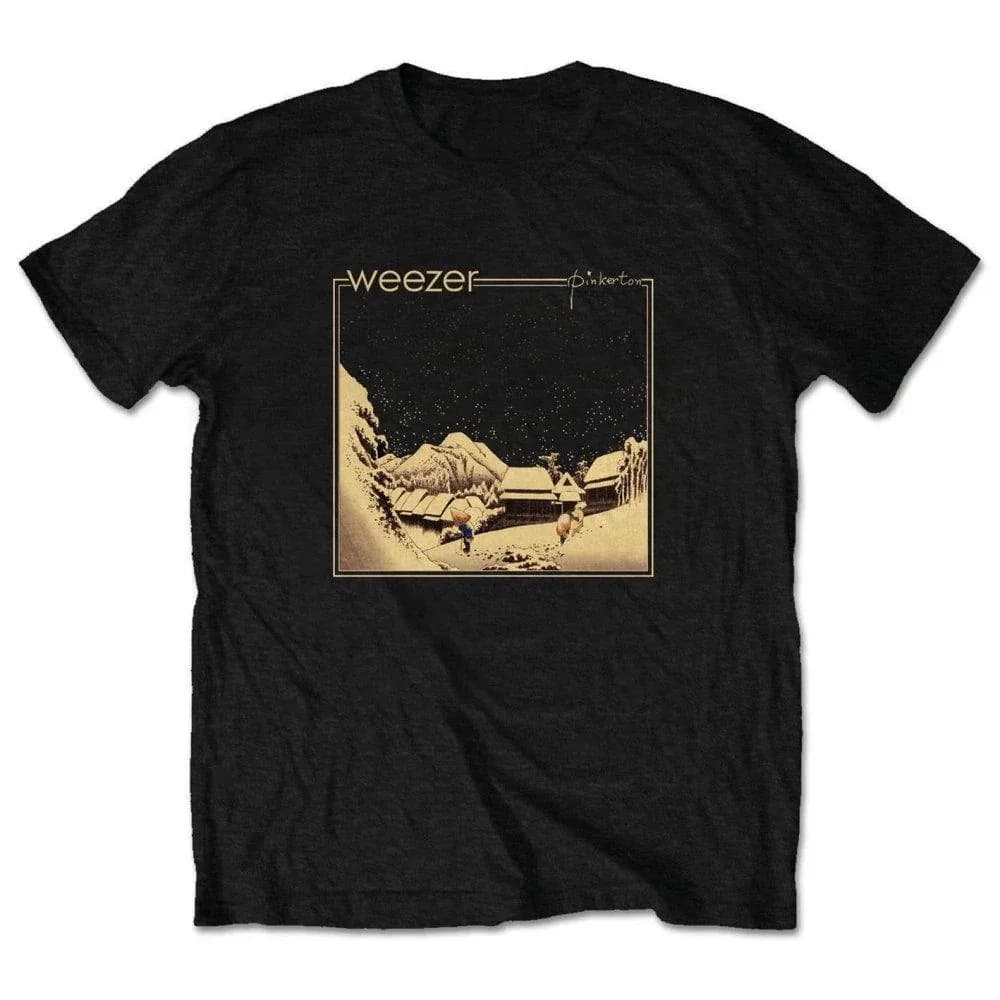 Weezer Classic Album Cover Print Pure Cotton T-Shirt Unisex Breathable Gig Outfit 90s Rock Fan Short Sleeve Tee