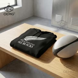 2026 Men's Oversized Polyester Hoodie with New Zealand All Blacks Feather Graphic Print Trendy Printed Sweatshirt