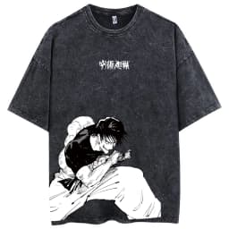 2026 Fushiguro Toji Anime Jujutsu Kaisen Printed T-shirt Men's and Women's Washed T-shirt High Quality Vintage Cotton T-shirt