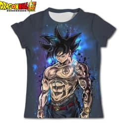 Dragon Ball Super Kids Football Jersey Goku Ultra Instinct Sign Print Boys Girls Soccer Short Sleeve Top
