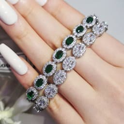 2026 New Luxury Blue Red Green Black Color Bracelet Bangle for Women Anniversary Gift Jewelry Wholesale S6923