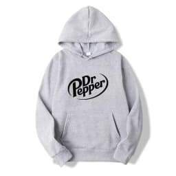 2026 Autumn Warm Dr Pepper Letter Printed Hoodies Street Men Fashion Fleece Sweatshirts Casual Unisex Pullover Tops Fashion Tre