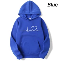 New Women's 2026 Casual Hoodie Autumn/winter Heartbeat Print Men's Loose Hoodie Couple Sweatshirt Women's Hoodie Top Streetwear