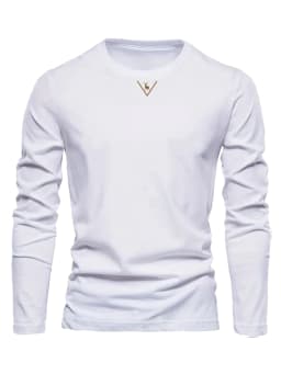 Fashionable California Pattern Print Men's 100% Cotton Loose and Comfortable Sports and Leisure Round Neck Long Sleeve T-shirt