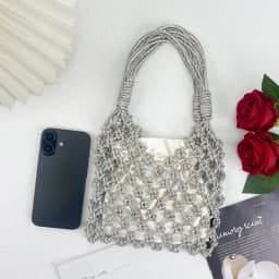 2026 temperament bright diamond woven hollow handmade woven bag, banquet bag, handbag, high-end women's bag