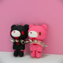 Cute Bear Spiked Keychain, PVC Cartoon Pendant for Handbags/Backpacks, Y2K Gothic Punk Key Accessory