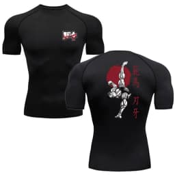 Anime Baki Hanma Men'S T Shirt Gym Fitness Boxing Outdoor Training MMA Rash Guard Tshirt Herren Jiu Jitsu Bjj Sport