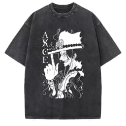 2026 New Anime ONE PIECE Anime Nika Luffy Washed T Shirt Summer Vintage Men's Women Cotton Casual Tee Top Streetwear