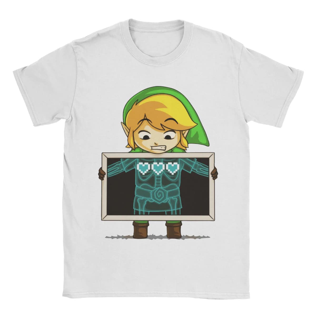 The Legend of Zelda X-ray T Shirt Men Women's 100% Cotton Funny T-Shirt Round Neck Tees Short Sleeve Clothes New Arrival