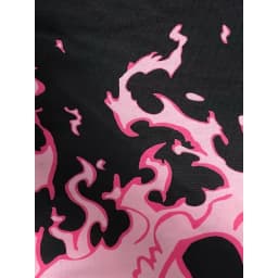 Flame Pattern Pink Shorts Black Flame Skull