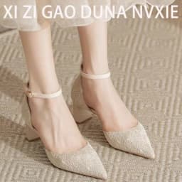 2026 New Summer Fashion Pointed Toe Buckle Latch Shoes Women High Heels Banquet Sexy Women Sandals Women Shoes 41656
