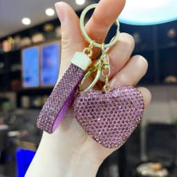 Luxury Rhinestone Heart Keychain - Sparkling Car Key Ring & Bag Charm