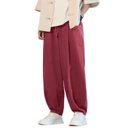 New Korea Cotton Linen Harem Pants Solid Baggy Pants Loose Large Jogger Sweatpants Breathable Casual Trousers Men's Work Pants
