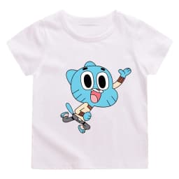 Kawaii Cotton T Shirt The Wonderfully Weird World of Gumball Kids T-Shirt Street Fashion Graphic Tshirts Breathable Casual Tees