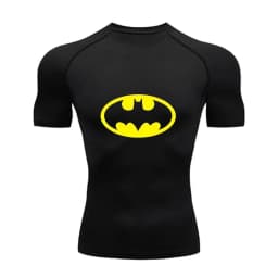 Men Compression Tee Shirt Bat Print Sport Quick Dry Gym Tshirt Summer Short Sleeve Fitness Workout Undershirt Elasticity Top