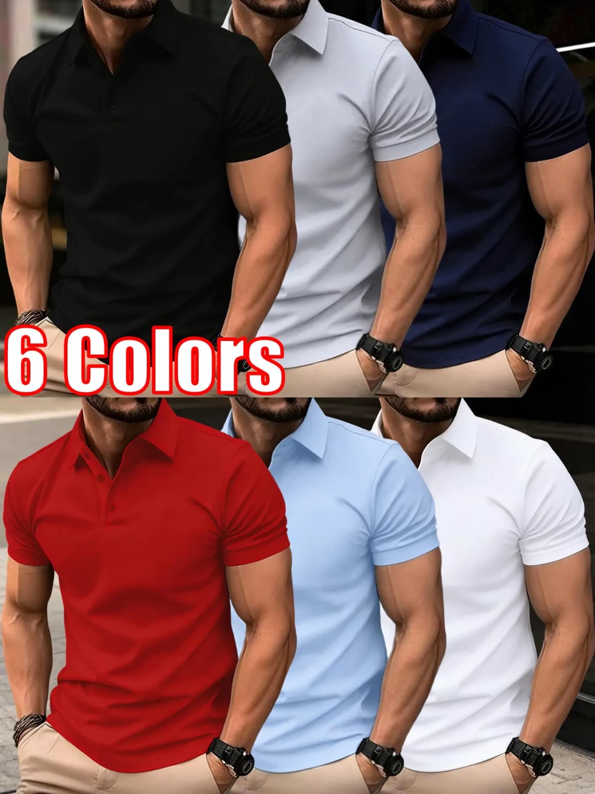 Summer Breathable Polo Shirts Men Turn-down Collar Button T-Shirt Casual Loose Clothes Sport Office Short Sleeve Comfy Daily Top