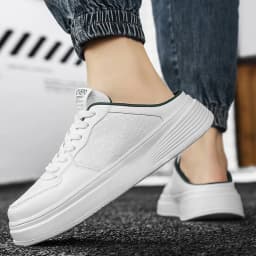 Men's Summer Canvas Slip-On Sandals, Casual Versatile Half-Sandals, Korean-Style Trendy Men's Shoes
