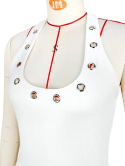 Beyprern Sexy Hollow Out Eyelet Two Piece Set Women Summer White Halter Crop Top and Mini Skirt Sets Outfits Streetwear 2026