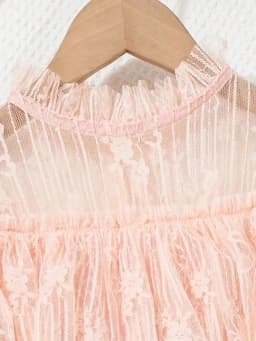 Korean fashion lace, solid color princess dress, slightly elastic, children's slim fit, popular style