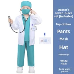 Children’s Doctor Nurse Costume Set Role-Play Pretend Uniform Preschool Education School Performance Outfit for Kids