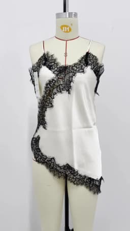 Women's Summer Asymmetrical Hem Lace Trim Cami Top, Sleeveless V Neck Satin Camisole, Casual Daily Wear Multiple Colors