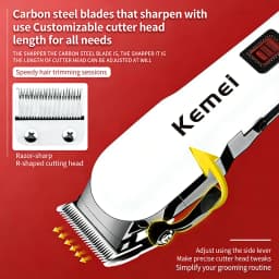 Kemei Hair Clipper Or Blade Hair Cut Maching Wireless Trimmer Men Professional Clipper Machine Rechargeable Hair Cut Barber 809A