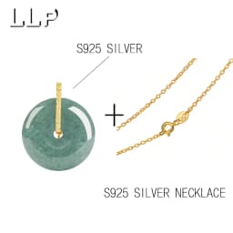 Natural Green Jadeite Peace Pendant With S925 Silver Clasp The Clasp Is Embedded And Suitable For Women To Wear