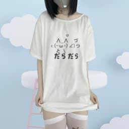 Japanese Women's Y2k Aesthetic Loose Cute T-shirt Cartoon O-Neck Casual T-shirts Y2k Top Harajuku Women Clothing