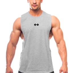 Summer Cotton Breathable Side Slits Tank Tops Mens Gym Fitness Vests Bodybuilding Muscle Sleeveless Singlets Workout Shirts