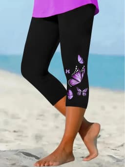 2006 Women'S Three-Quarter Leggings with Printed Design